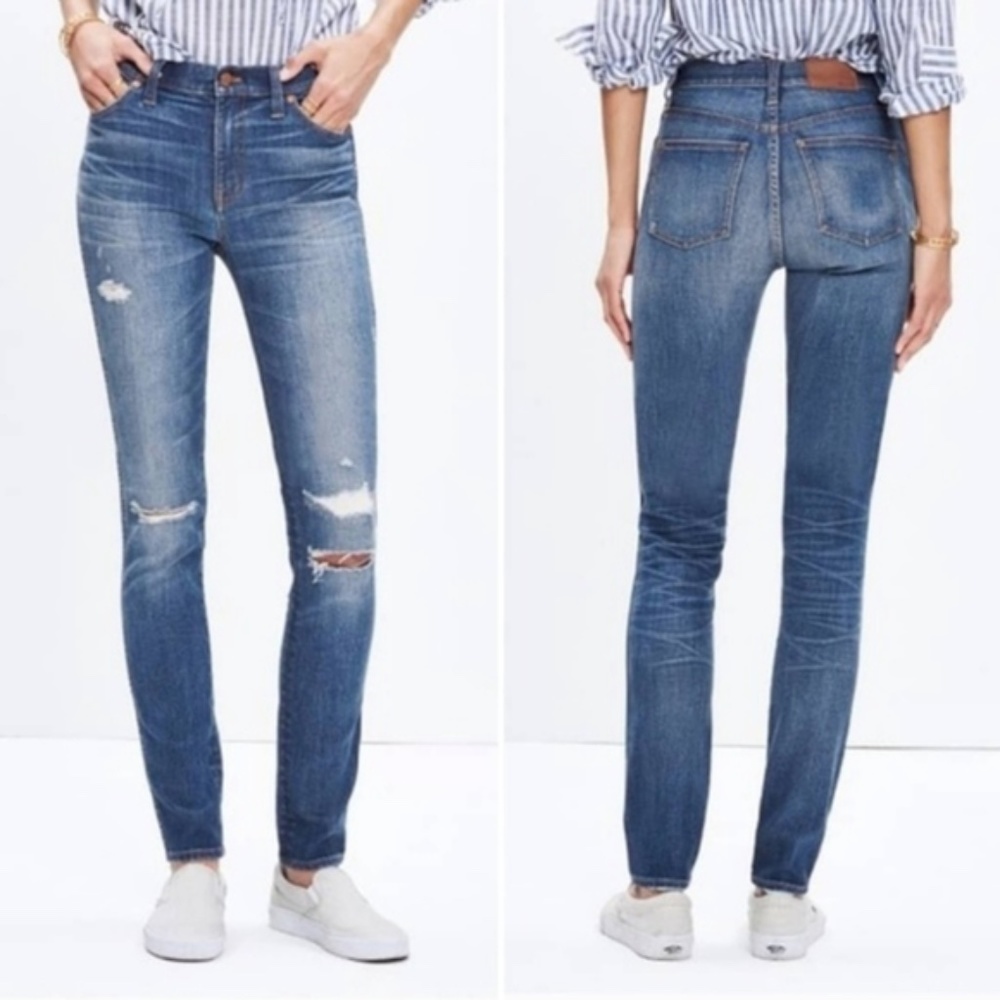 Madewell High Riser Skinny Distressed Jeans